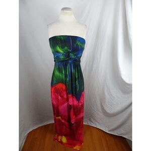 K Lessman Women Floral Maxi Dress with Detachable Straps Size XL